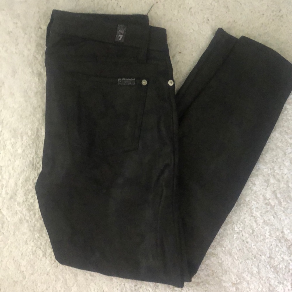 7 for all man kind stretchy faux leather jeans